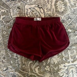 Hollister Women's Burgundy Velvet Shorts
